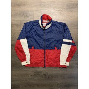 Vintage Perry Ellis America Windbreaker Jacket Mens Size XL Red Blue 90s Graphic